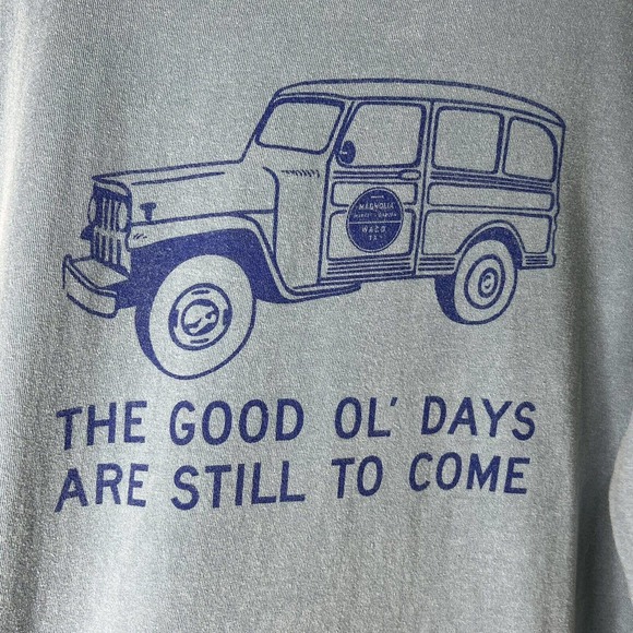 Comfort Colors Magnolia Waco Texas Blue Long Sleeve T-shirt Mens Size L - Picture 3 of 4